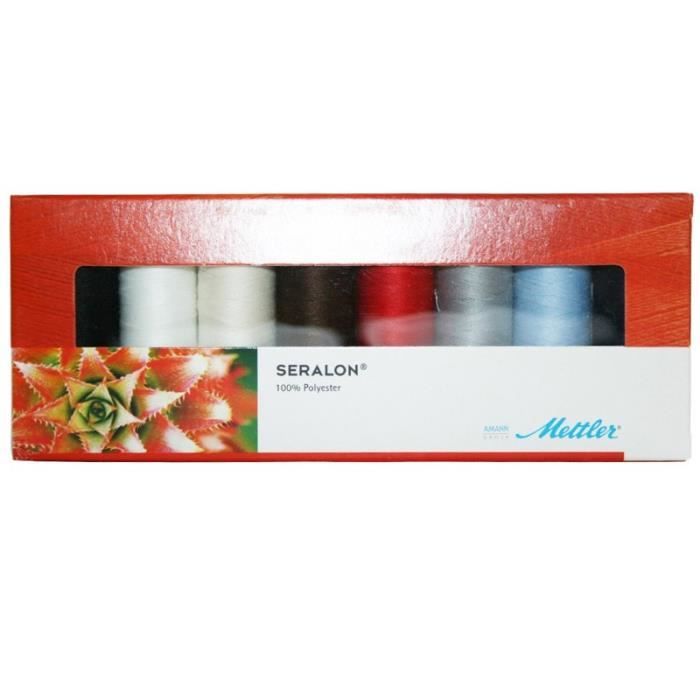 Kit De Bobines De Fils - Amann Group METTLER - SERALON - 8 Coloris - 200m Par Bobine - 100% Polyester