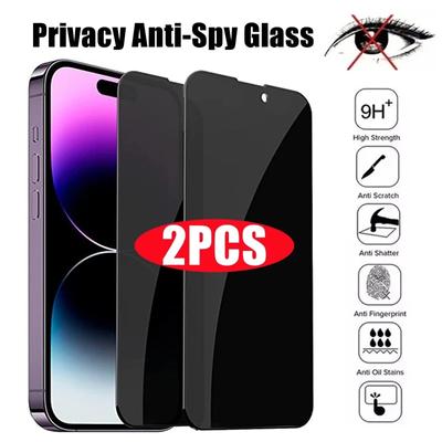 2PCS Anti-Spy Screen Protector For iPhone 14 13 12 11 PRO MAX MINI Privacy Glass For iPhone 14 Pro Max 7 8 Plus X XS Max XR Tempered Glass