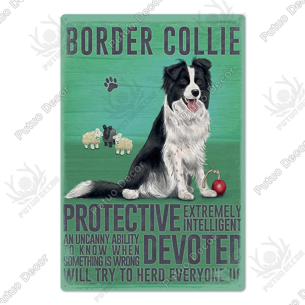 Putuo Decor Dog Vintage Tin Sign Plaque Metal Plate Wall Art Decoration for Living Room Man Cave Cafe Farm Home Retro Poster