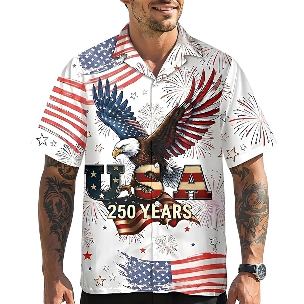 Men's Casual Short-Sleeve Collared Shirt For Spring/Summer