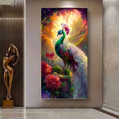 1 pz sogno pavone fiore paesaggio tela poster uccello casa regalo ideale per camera da letto soggiorno corridoio arte da parete decorazione da parete autunno decorazione da parete