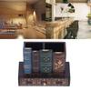 Dark Brown Desktop Stationery Organizer 5.91 X 5.31 X 2.56in Pen Storage Cup  Bedroom