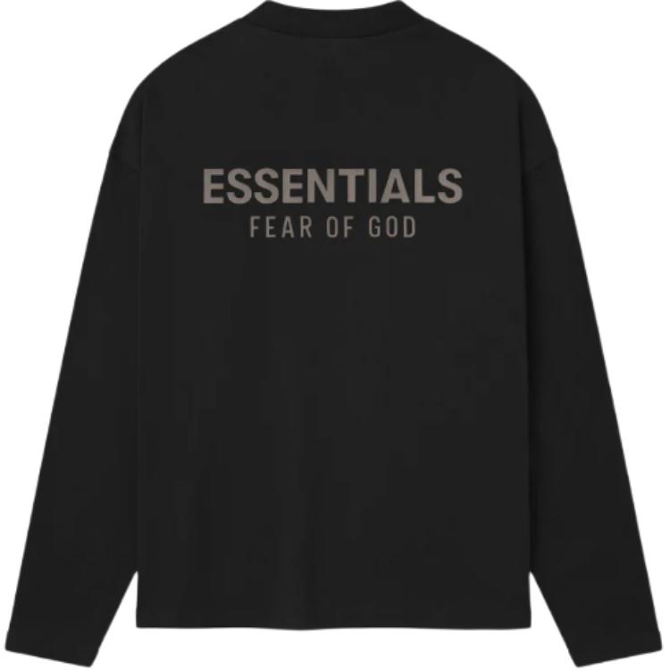 Fear of God Essentials Classic Long Sleeve Tee Jet Black Men Tops 125SP254200F