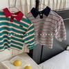 Spring Baby Boys Striped Polo Shirts Long Sleeve Tops Korean Style Toddlers Kids Casual T-shirts