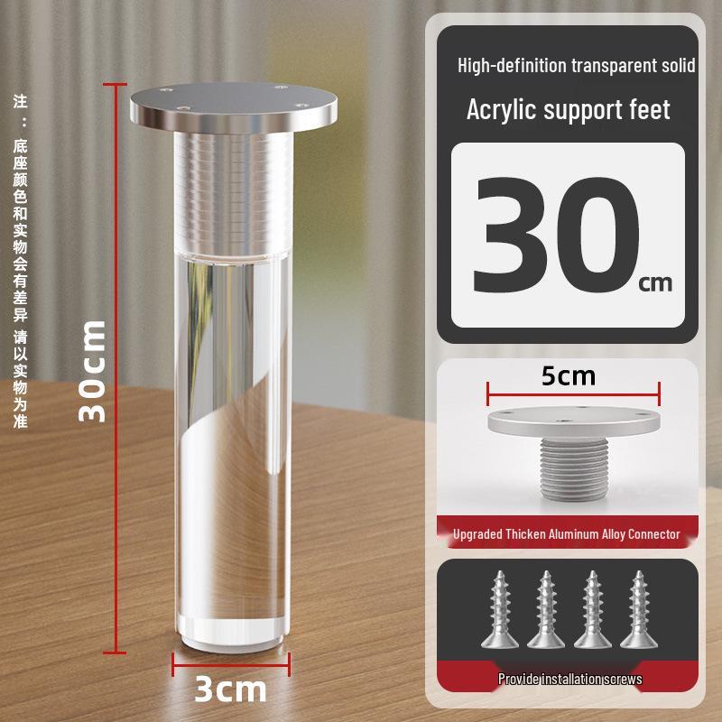 Verstellbarer massiver Acryl-Möbelstützfuß für TV-Schrank, Sofa, Badezimmerschrank oder Couchtisch.