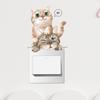 Cartoon Kitten Switch Sticker for Kids Room Hallway Kindergarten Home Decor Removable Self-Adhesive Decal