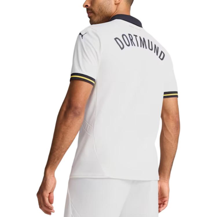 Puma Borussia Dortmund SS24 Markenlogo Bequeme Mode Weich Kurzarm Fußballtrikot Herren Tops Weiß 77496403