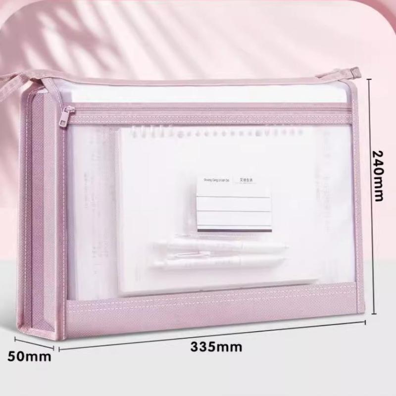 Transparent Zipper Mesh Document Storage Bag With Double Zip-Spacious Portable Handmade Storage Bag