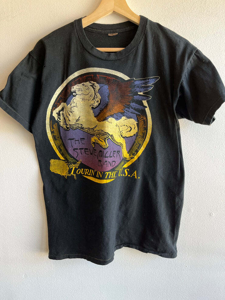 1970’s Steve Miller Band Tour Cotton Black Unisex T-shirt S5XL VM7026 XXXXL