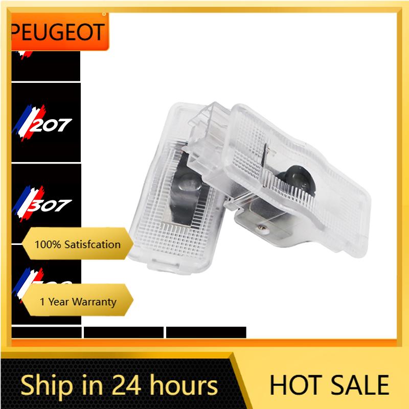 Car Sticker 2025 Hot 2pcs Car LED Door Welcome Light for Peugeot 206 207 307 308 3008 4008 5008 RCZ Laser Projector Ghost Shadow