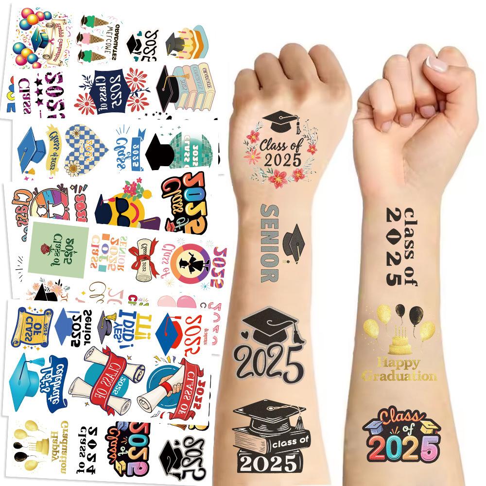 New Cartoon Graduation Season Series Tattoo Stickers Waterproof Party Gift Funny Face Stickers