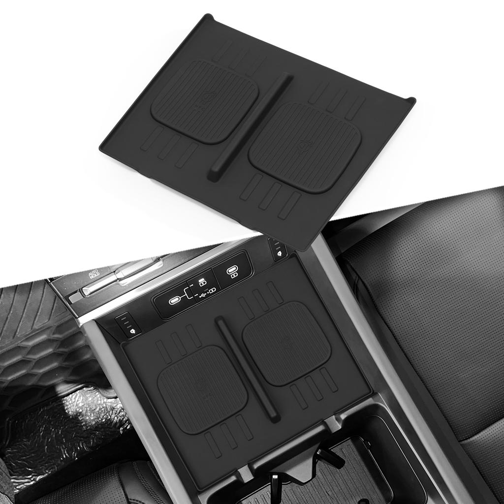 for Hyundai Santa Fe 2025 2025 2026 Storage Box Cup Holder Anti Dirt Pad Car Interior Accessories Organizer Tidying Black