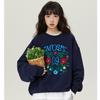 DIMANAF New 2025 Women Embroidery Flower Hoodies & Sweatshirts Print Full Sleeve Autumn Basic Tops T-Shirt New Pullover