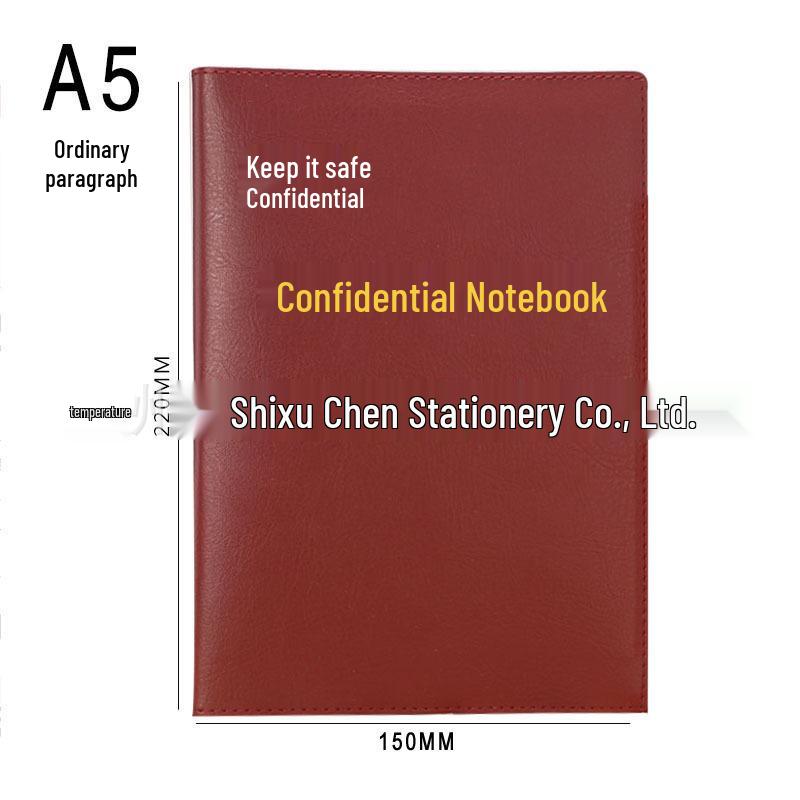 A5B5 Confidential Notebook with Numbered Pages - Custom A5/B5 Business Notebook