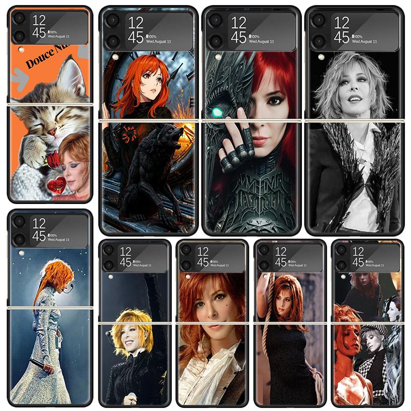 Mylene Farmer Cases For Samsung Galaxy Z Flip 4 5 6 7 3 Z Flip7 Flip6 Flip4 Flip5 Flip3 5G Hard Shockproof Fundas Cover