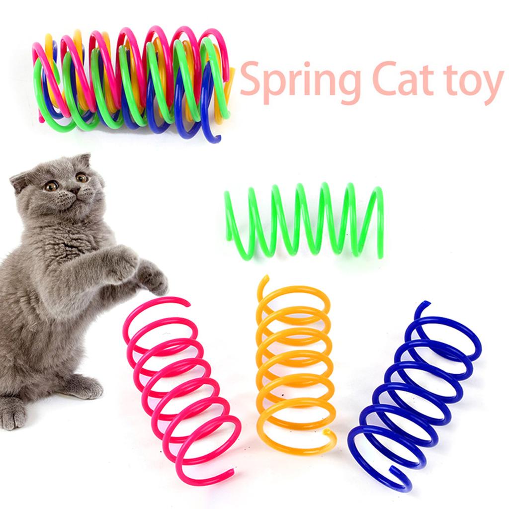 4Pcs Kitten Spring Toy Indoor Hunting Toy Cats Playful Coil Toy Interactive Small Cats Safe Chasing Toy Small Cat Gift