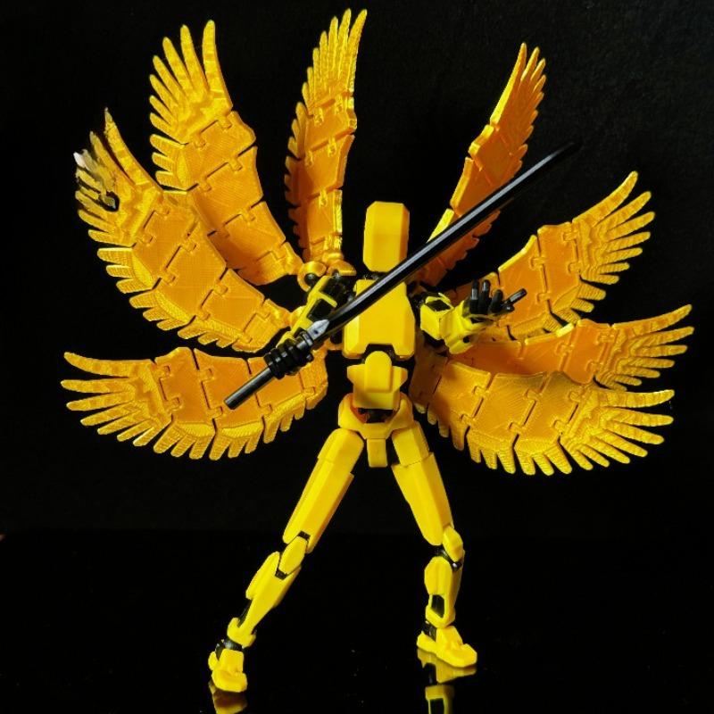 

3D Printed Lucky Doll 13 Joint Movable Doll Ornament Fifth Generation DIY Action Figure Set Giant Sword Titan Robot Figure Boys светло-серый