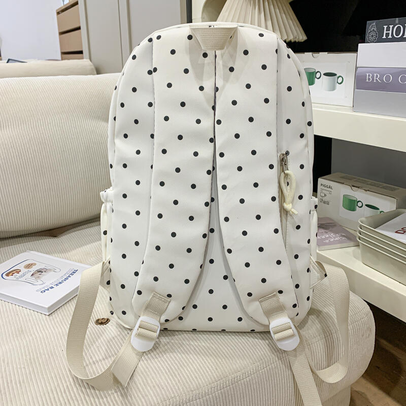 Campus Schoolbag Student Polka Dot Backpack Large Capacity Women's Backpack