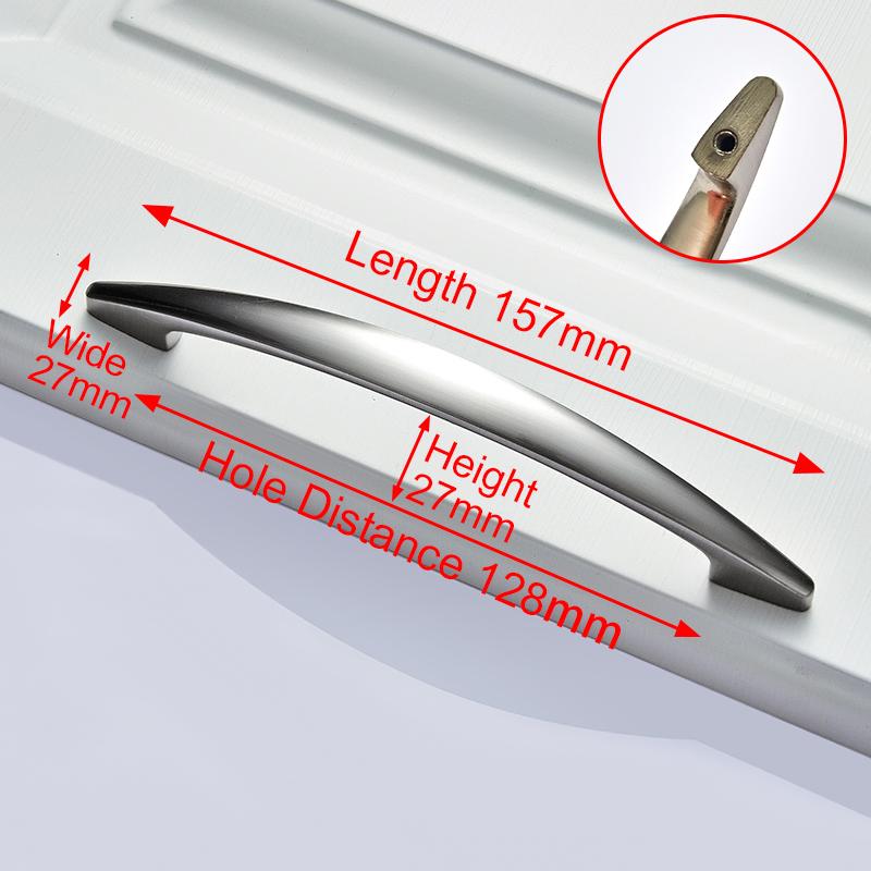 NAIERDI Bright chrome Handles Kitchen Cabinet Handles Solid Drawer Knobs Silver Cupboard Door Wardrobe Pulls Furniture Handle