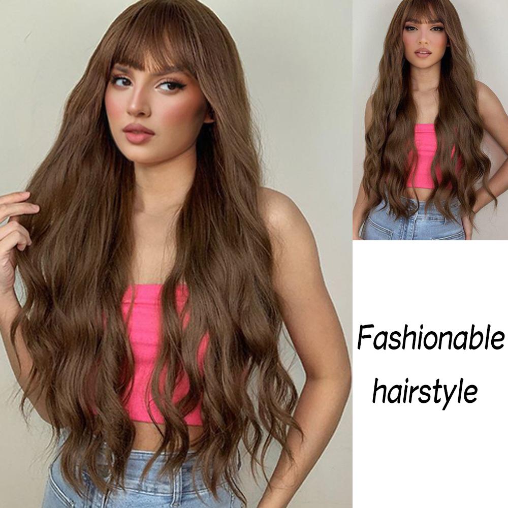 Bybrana Dlouhé vlasy z jednoho kusu dlouhé kudrnaté vlasy Prodlužování vlasů ve tvaru V neviditelné nadýchané mírně kudrnaté simulující vlasy