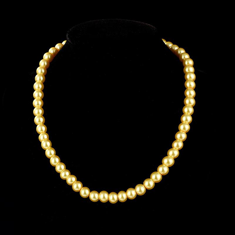 8Mm multi-color glass imitation pearl necklace jewelry women's collarbone chain simple short pearl necklace