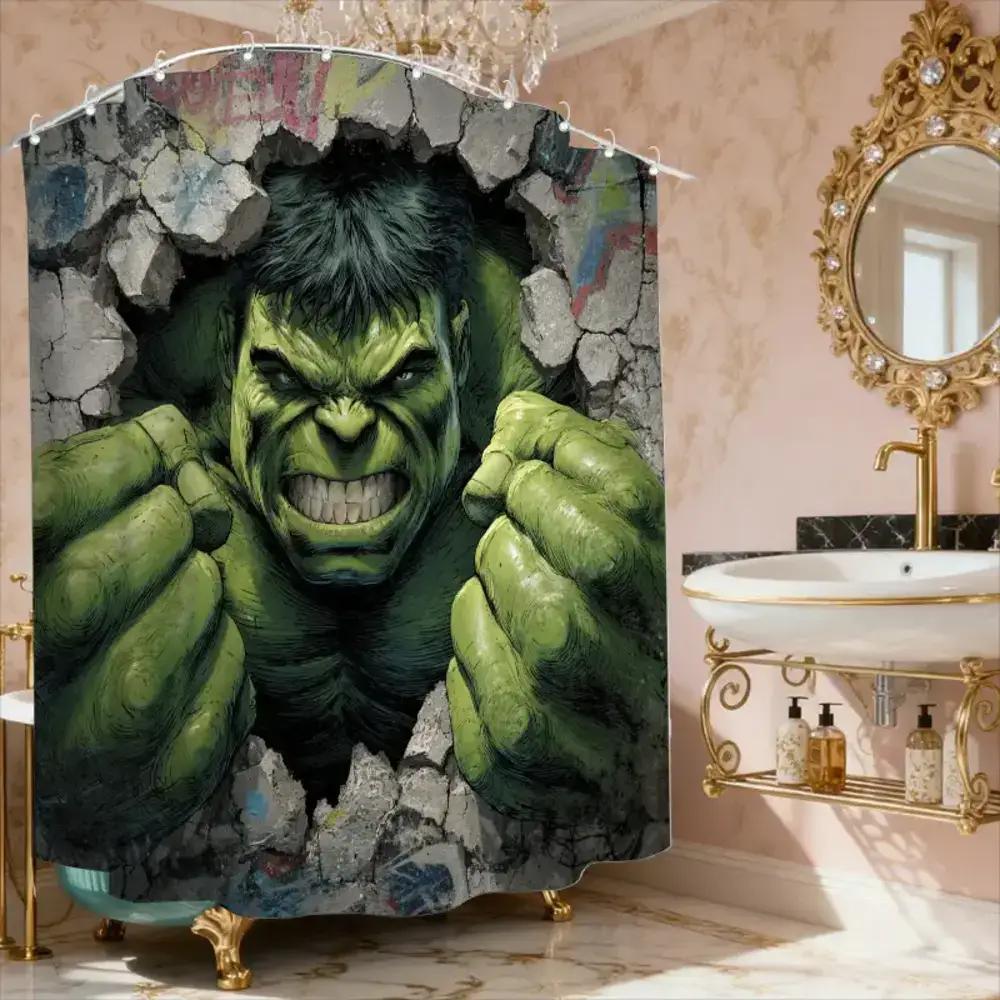 

1pc Bathroom Shower Curtain, Superhero Theme Day, Hero Day Shower Curtain, Includes 12 Hooks, 180x180cm Bathroom Curtain Home 90x180cm