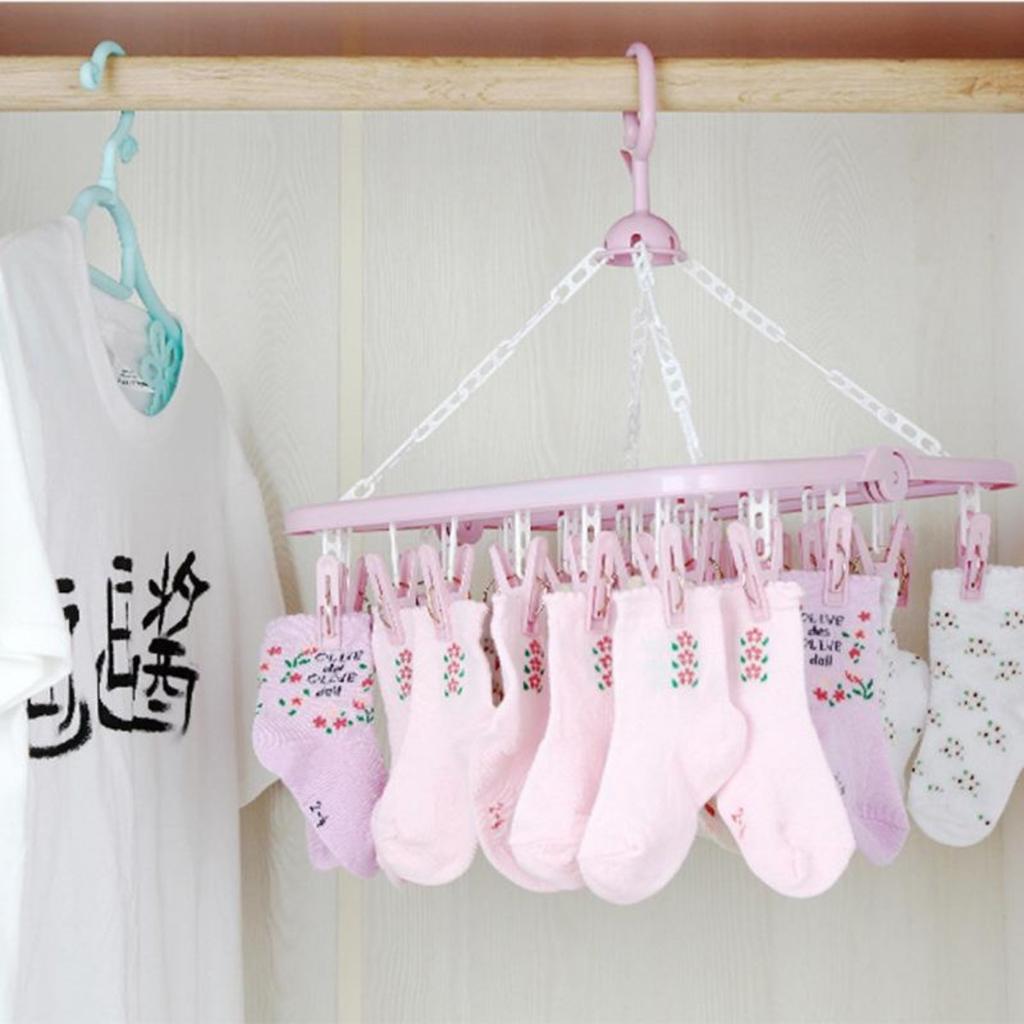 Multifunktionale 36-Clip-Trockengestelle, Dessous-Socken-Rack, magische faltbare Kleiderbügel, Kunststoff-Kleiderbügel