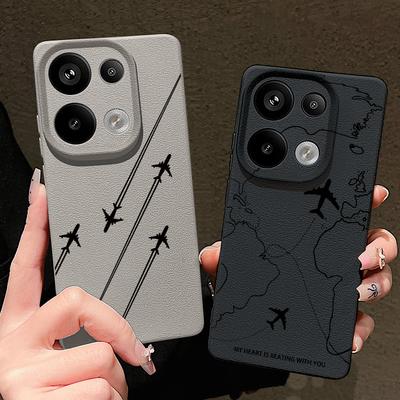 Husă moale TPU cu imprimare a rutei avionului pentru Xiaomi 13T Pro Redmi X6 M6 Pro Note 14 Pro 13 12 11 10 Pro Husă subțire rezistentă la șocuri din piele mată