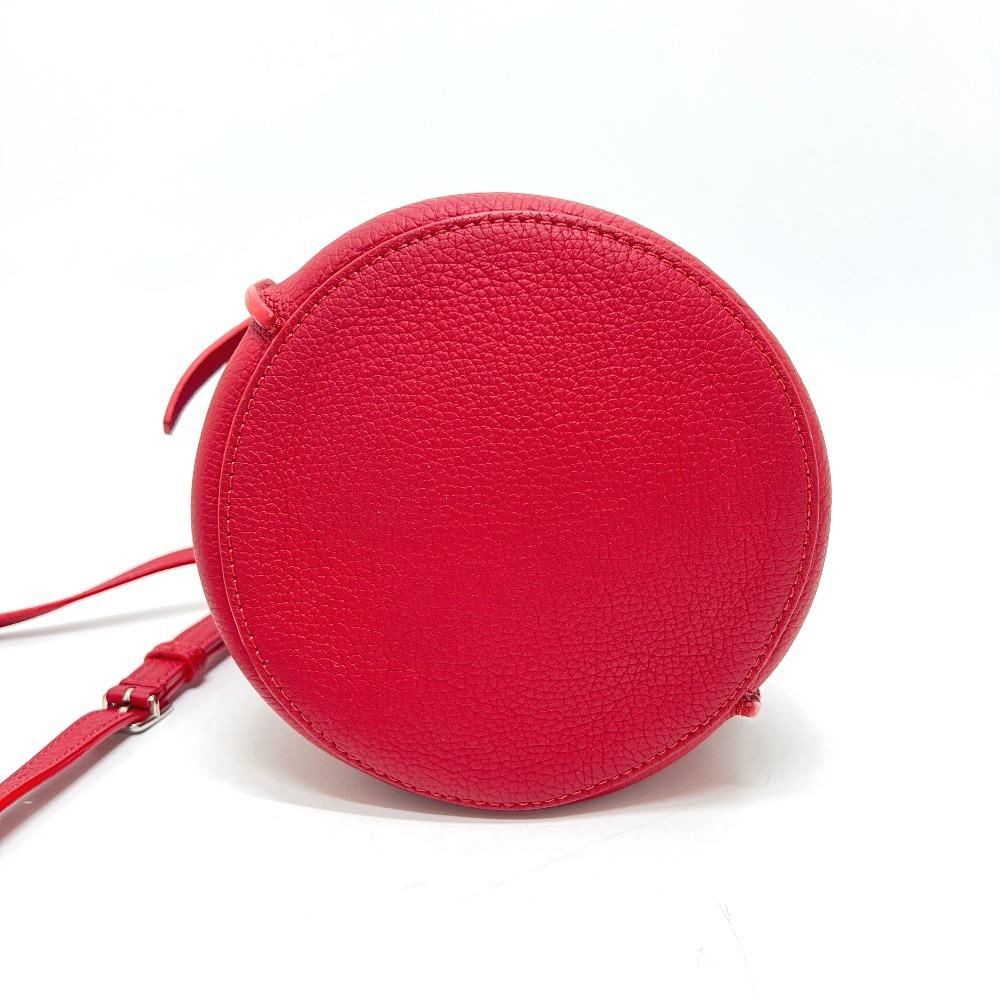 CELINE big bag bucket nano 2WAY Hand Bag Shoulder Bag Leather Red/SilverHardware