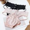 CINOON Women Sexy Lingerie G String Panties Femal Solid Lace Waist Underwear Low-waist Bow Underpant Comfort Intimate
