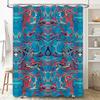 Blue Abstract Wave Shower Curtain Modern Ocean Art Bathroom Decor Waterproof Liner Set