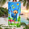 Pocoyó Beach Towel, Personalized Custom Text, Quick Dry Soft Large Towel For Swimming Pool Travel
