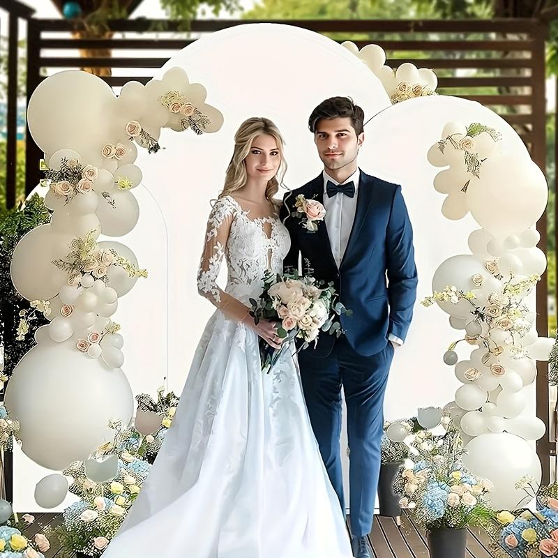 3pcs Wedding Arch Set Backdrop Cover with Elastic Fabric Dome Double-Sided Stretchable Thin Fabric Suitable for Wedding Showers