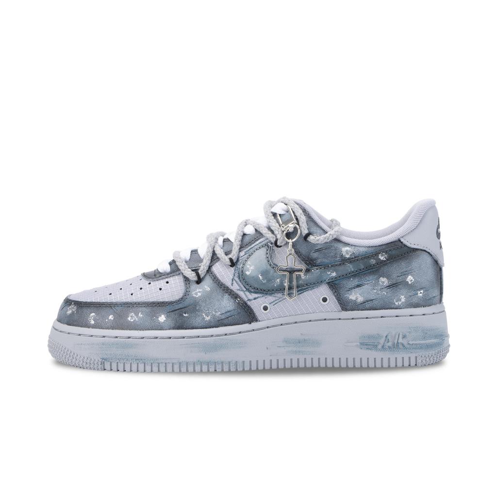 Nike Air Force 1 City Memories Gri Rezistent la Abraziune Antiderapant Pantofi de Skateboard cu Top Jos Bărbați Gri Albastru IR0952-002(Echipa626-)