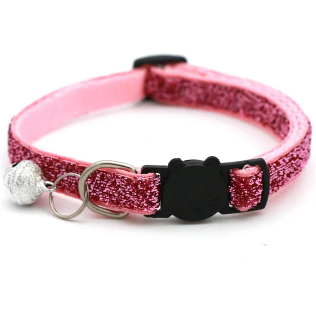 New Adjustable 2024 Cat Collar with Bell Breakaway - Sequin Neck Strap for Kitten Cat - Stylish Pet Supplies and Puppy Accessori