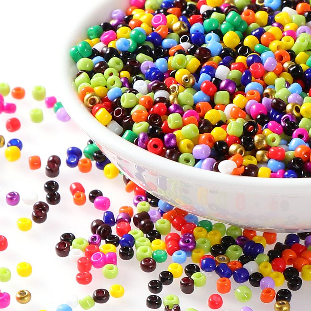 About1000/500/150pcs/Lot 2/3/4mm Glass Seed Beads Round Spacer Bead For DIY Earrings Bracelet Necklace JewelryMaking Accessories