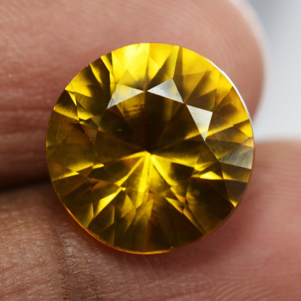 Natural Yellow Sapphire Loose Gemstone 8.15 ct Ceylon Round Cut September Birthday Birthstone