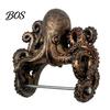 Resin Octopus Roll Holder Ocean Toilet Paper Holder, Turtle/Octopus/Shark Shape, Wall Mount Space Seaside Bathroom Ornament Saving Organizer,