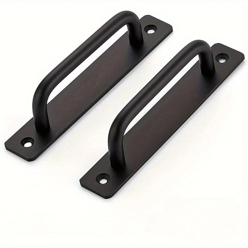 2pcs Barn Door Handles, Sliding Door Handle, Black Cabinet Handles, Door Pull Handle, Sliding Closet Door Handle for Hotels