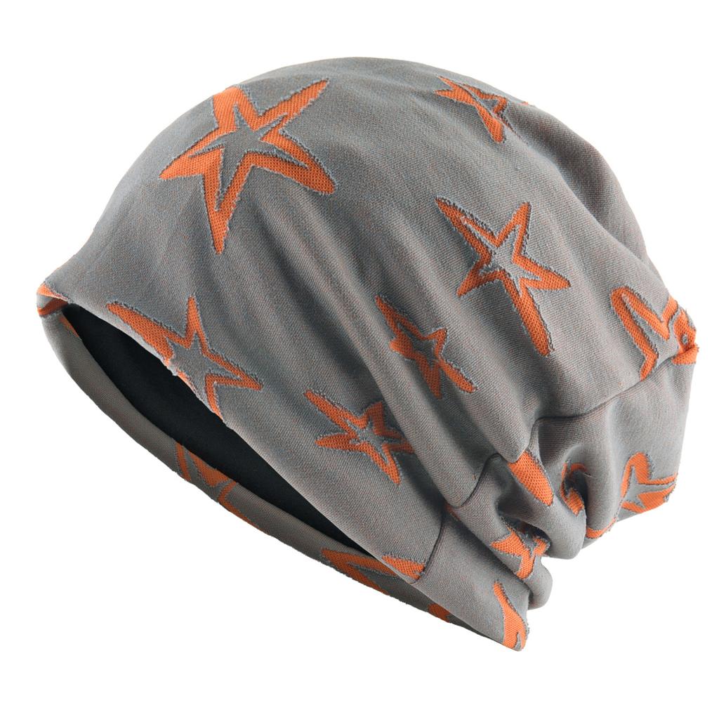 Double-layer Jacquard Button Unisex Casual Winter Beanie Hat Five-pointed Star Pattern Common Women's Spring Autumn Thin