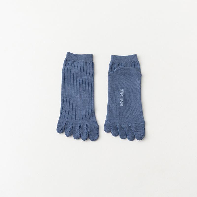 Chaussettes d'orteils rayées en coton respirant pour hommes - Anti-pied d'athlète, chaussettes courtes absorbant la transpiration