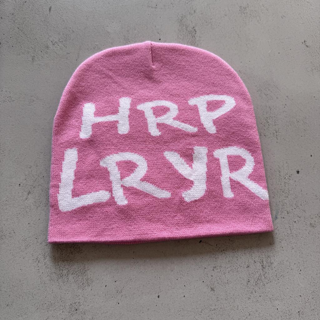Knitted Beanie Hat For Adults With Embroidered Letters Warm Acrylic Winter Fashion Accessory розовый