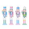 Christmas Nutcrackers Ornament Small Wooden Soldier Christmas Decorations Nutcrackers Figure Ornament for Table Shelf