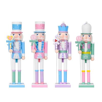 Christmas Nutcrackers Ornament Small Wooden Soldier Christmas Decorations Nutcrackers Figure Ornament for Table Shelf