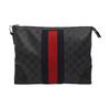[Pre-Owned] Ophidia Logo Stripe Web Canvas And Leather Clutch - Good #1WGBQI3