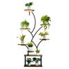 Plant Stand Indoor with Grow Lights, 157.5cm Tall 8-Tier Lighted Plant Shelf, Metal Corner Plants Holder, 3 Timer & 10 Brightness, Tree-Shaped Flower