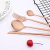 1pcs Rose Gold Matte Flatware Cutlery Set Sainless Steel Home Dinnerware Party Fork Spoon Dessert Knife Kitchen Dinner Tableware Set