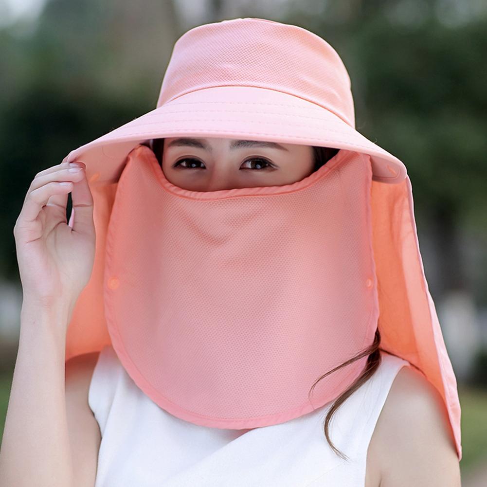 Women Summer Simple Large Brim Anti-UV Beach Cap