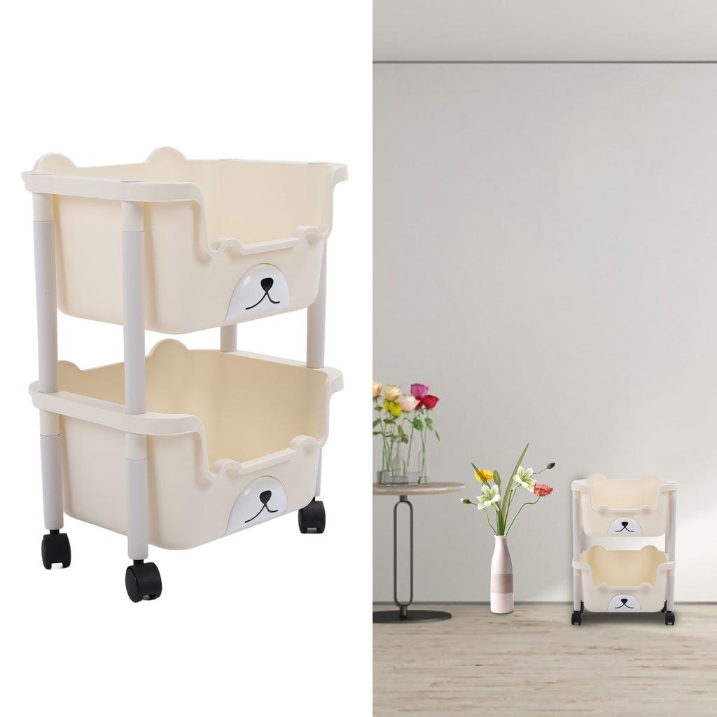 Storage Cart with Caster Wheels High Capacity Rolling Trolley Cart for Bathroom Kitchen Classroom Narrow Places