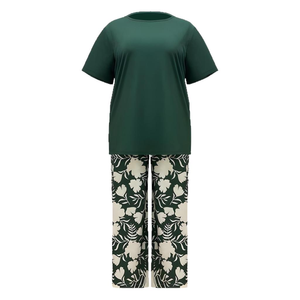 Women's Summer Fashion: Loose Printed Pants & Casual Top Two-piece Set